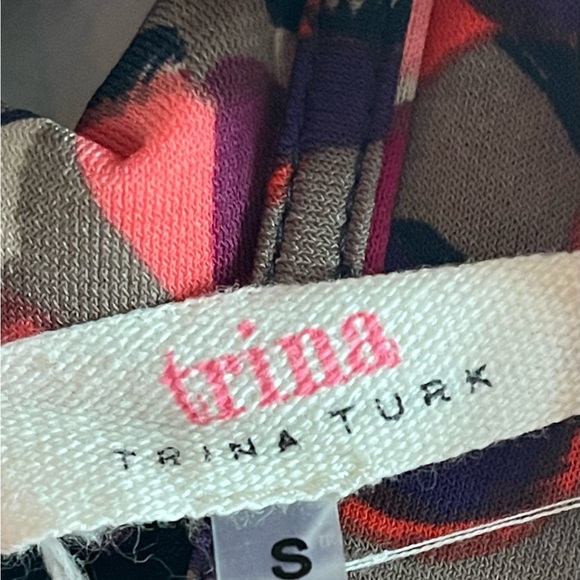 Trina Turk dress mixed media print, EUC - Picture 4 of 7